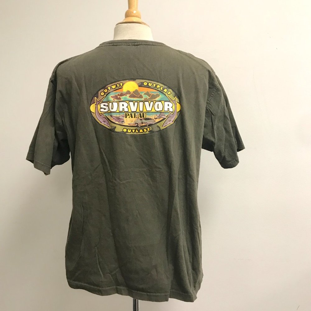 Survivor Palau film Crew cotton T shirt season 10 2004 vintage philippines XL